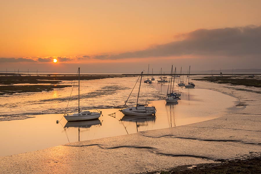 Hurst Spit view at sunset - on the England Coast Path